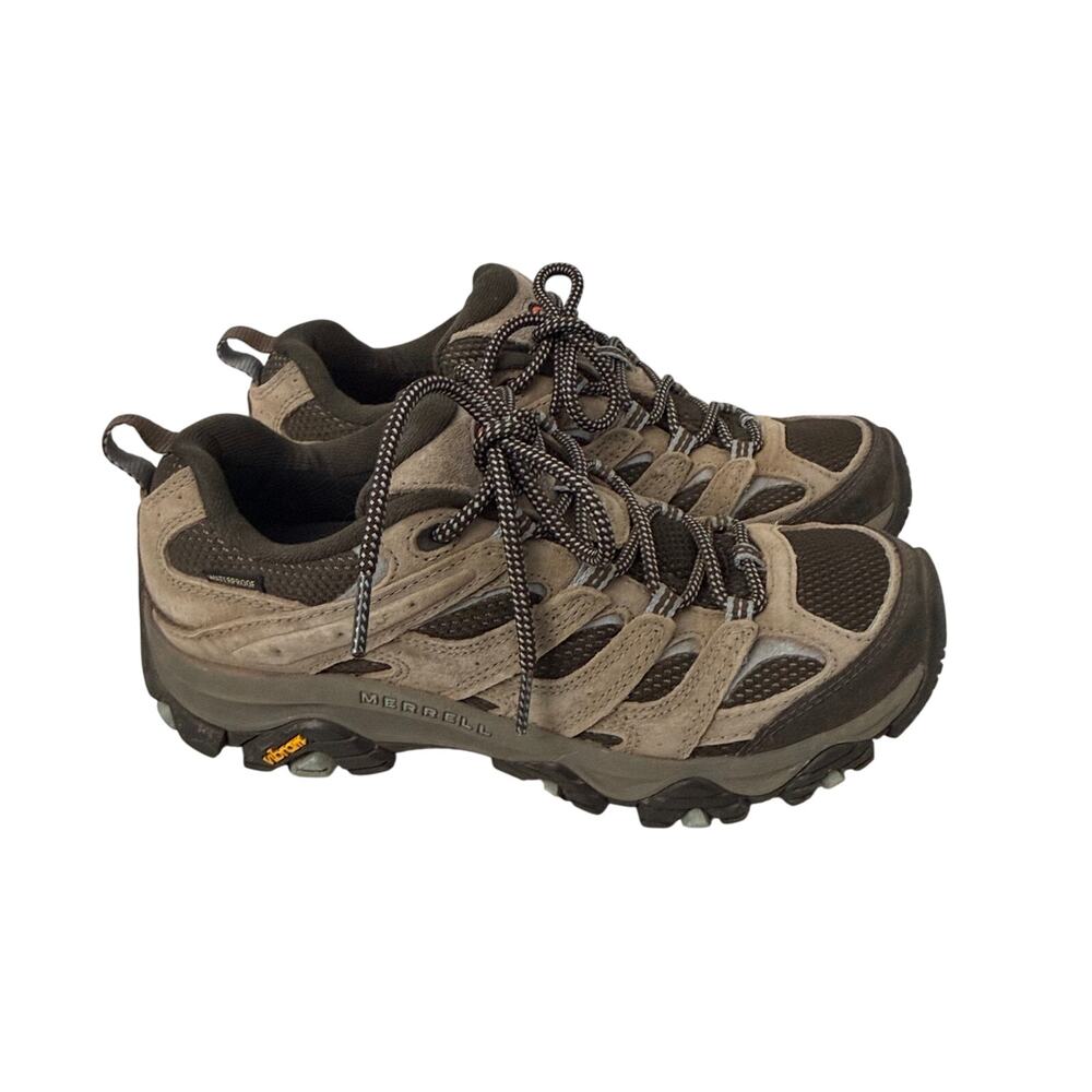 Merrell Shoes Womens Size 8 Moab 3 Waterproof Hiking Brown Vibram Low Top